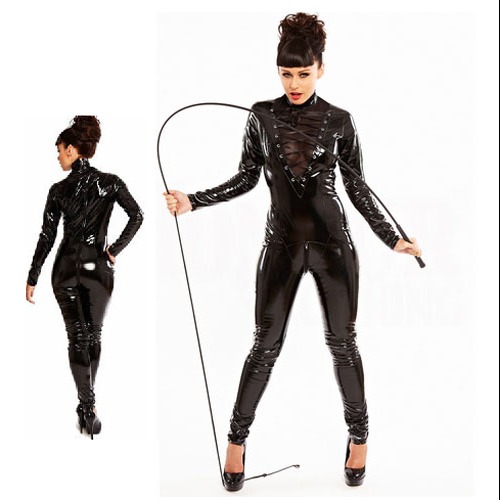 CATSUIT BRILLANTE COLOR NEGRO 7634 TALLA S-2XL TALLA NICA